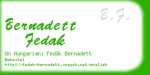 bernadett fedak business card